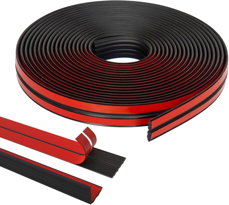 COUKIU Wall Corner Protector, Inside & Outside Self Adhesive Wall Corner Guard&Edge Protector, Flexible Vinyl Corner Moulding Trim Caulk Strip, Peel and Stick Trim for Ceiling, Countertop, Black, 0.8inx20ft - Image 1